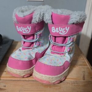 Kids Snow Boots - Pink and Gray